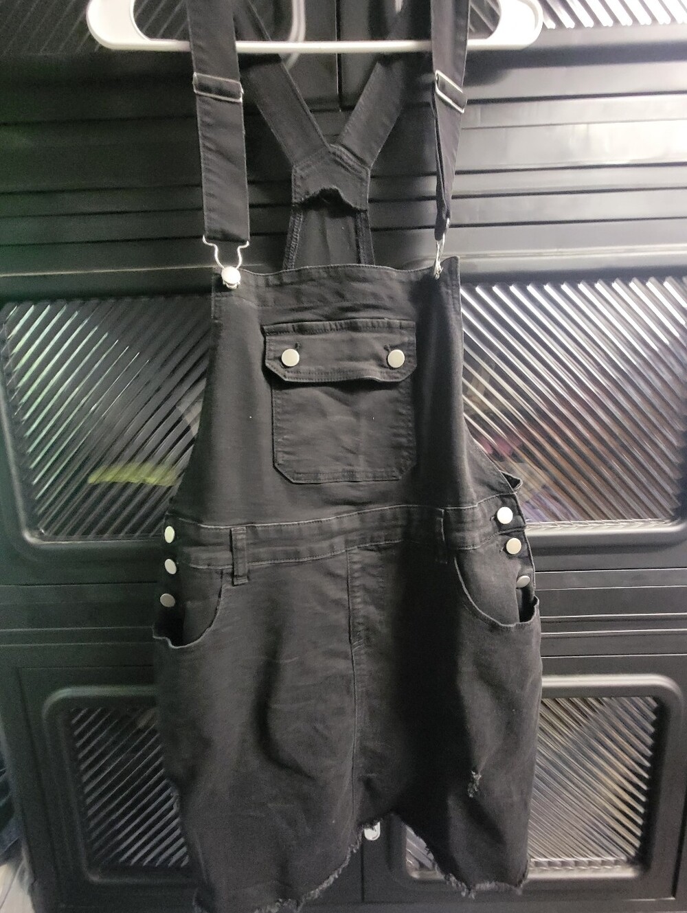 Women's Black Denim Skirt Overalls - Classic Style